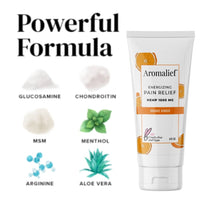 Aromalief Energizing Orange Ginger Neuropathy Pain Relief Cream with Glucosamine Chondroitin MSM