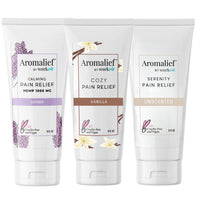 Aromalief Pain Relief Creams in Lavender Vanilla and Unscented