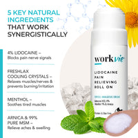 Workvie Lidocaine Roll On with Menthol & Arnica Buy 2 Get 1 Offer