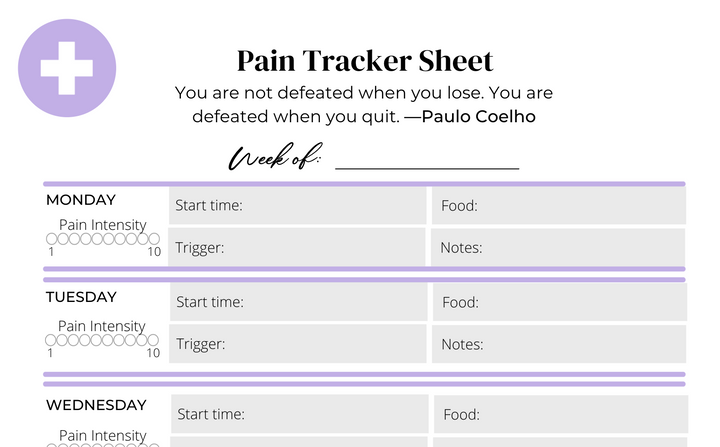 Free Chronic Pain Tracker Printable