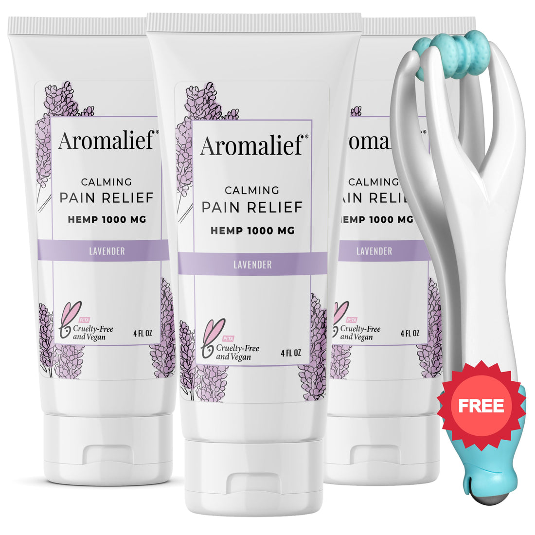 Pain Relief Cream and Finger Massager Aromalief