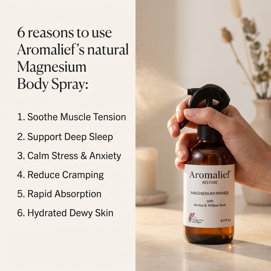 Vanilla Pain Relief Cream and Magnesium Arnica Spray Set