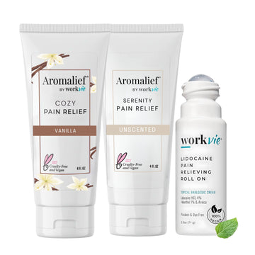 Aromalief Vanilla & Unscented Pain Relief and Roll On Value Set