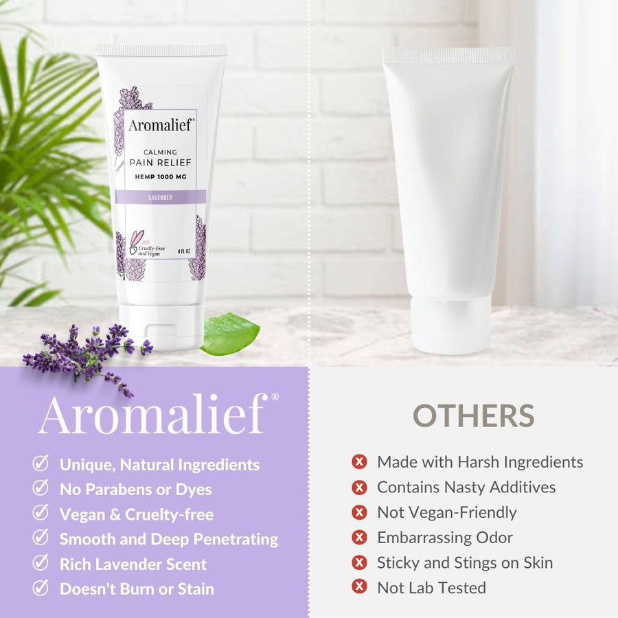 Aromalief Lavender Pain Relief Cream compared to other creams. 
