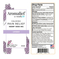 FDA label of ingredients for Lavender Pain Relief Cream with Aromatherapy