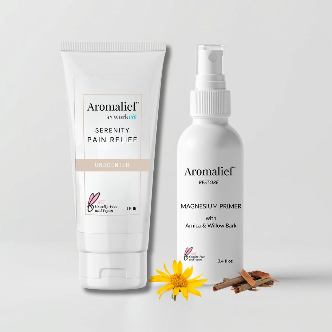 Soothing Pain Relief Creams and Magnesium Spray Set - Aromalief