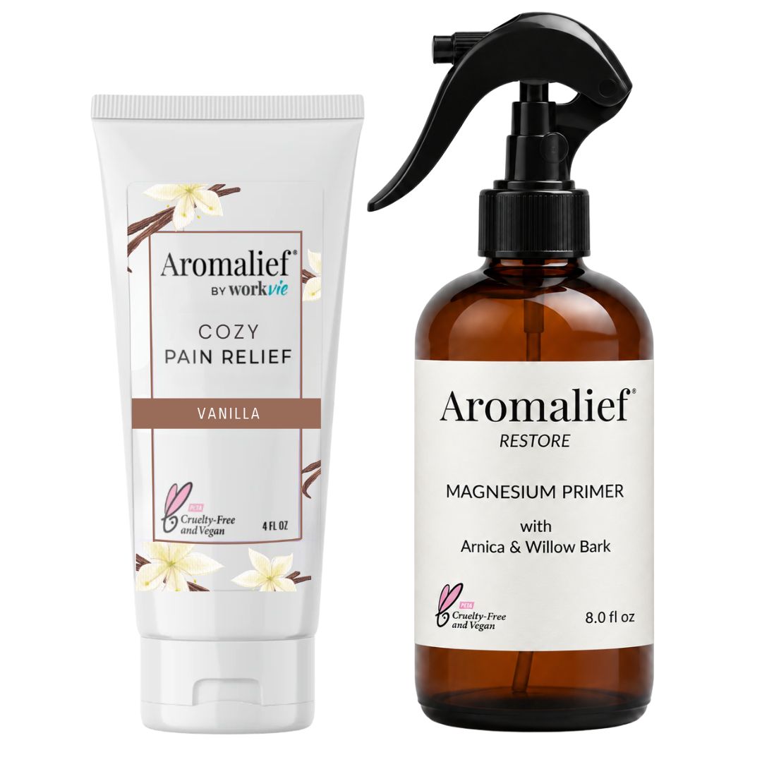 Vanilla Pain Relief Cream and Magnesium Arnica Spray Set