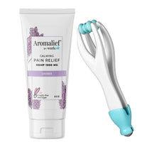 Aromalief lavender pain relief cream for neuropathy and fibromyalgia with finger massager