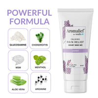 Aromalief Pain Relief Cream Powerful Formula - Glucosamine - Chondroitin - MSM - Menthol - Arginine - Aloe Vera