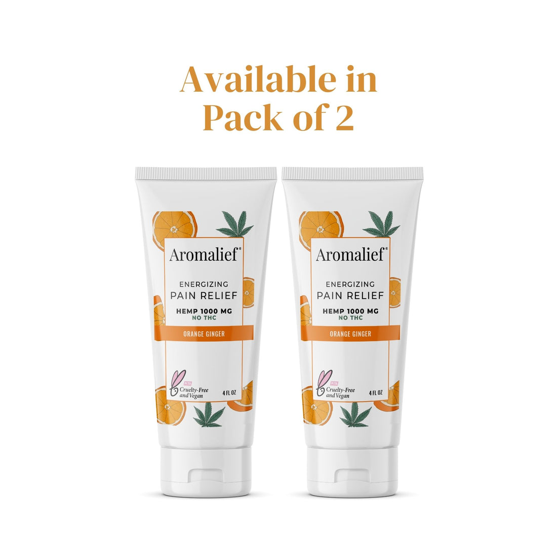 Aromalief Pain Relief Cream Orange Ginger 4 oz. Pack of 2