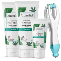 Aromalief Pain Relief Creams and Finger Massager Bundle